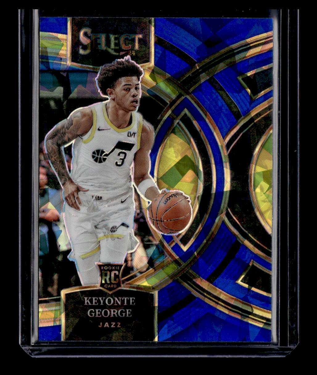 Keyonte George 2023-24 Panini Select Blue Cracked Ice Prizm #109 RC