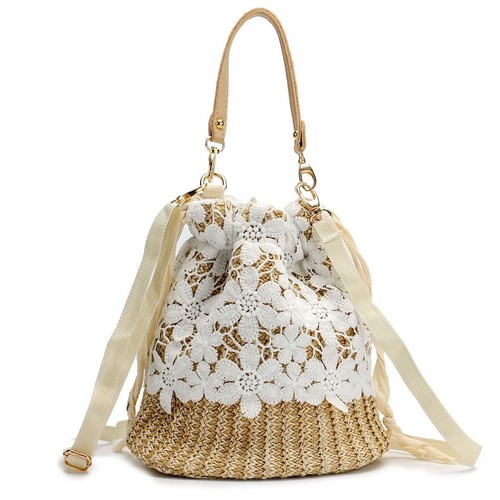 Women Girls Summer Straw Beach Shoulder Bag Crossbody Handbag Satchel Tote Purse - Bild 8 von 14