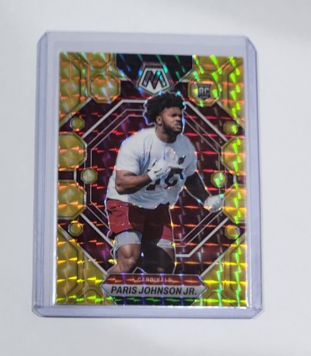 2023 Panini Mosaic PARIS JOHNSON JR RC Yellow PRIZM ROOKIE Card #354 TAKE A L@@K - Bild 2 von 3
