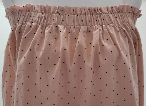 Charlotte Russe Blush Pink Off the Shoulder Shirt Top with Black Polka Dots GUC - Picture 2 of 12