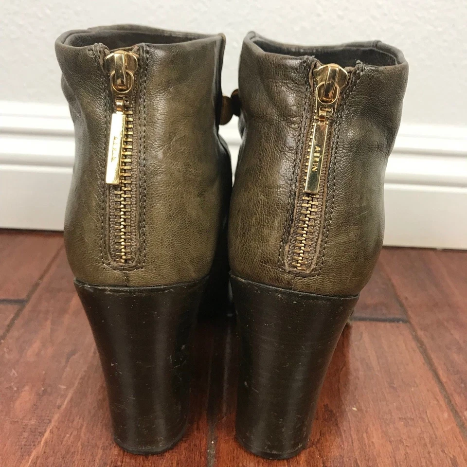 Aerin женщин оливковый серо-коричневый кожаный ботильоны размер обуви 8,5 М - Изображение 3 из 4