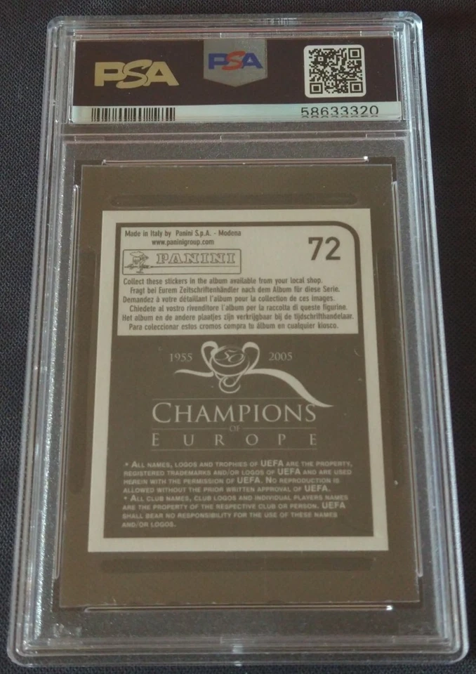 2005 Panini Champions of Europe 1955-2005 #72 Andres Iniesta PSA 10 GEM MT - Image 2 of 2