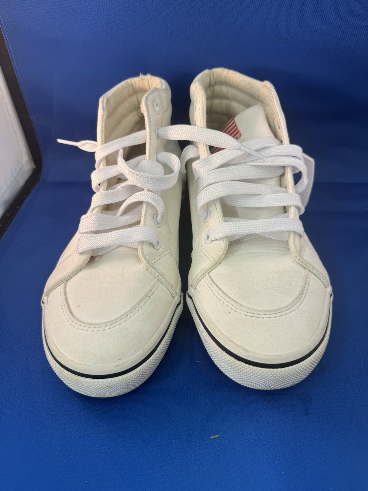 SAOLA Scarpe da tennis uomo NASA bianche pelle vitale alte taglia 7 5