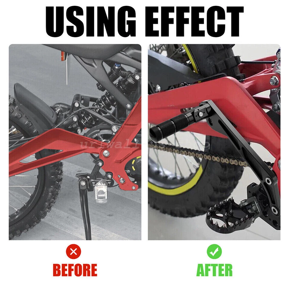 Rear Foot Pegs Pedal Bracket Black For Segway Surron Light Bee X Off-Road E-Bike - Image 3 of 4