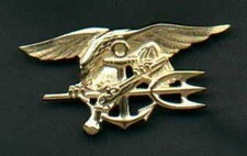 Genuine US Navy SEAL Badge in Gold Trident  US made Genuine Current Issue