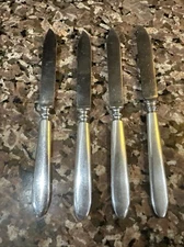 R WALLACE & SONS Antique  SILVERPLATED FRUIt KNIVES Set Of 4