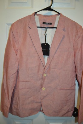 MENS John Varvatos U.S.A. 611 Brick Blazer Red Stripe Jacket Linen SZ 40 $450