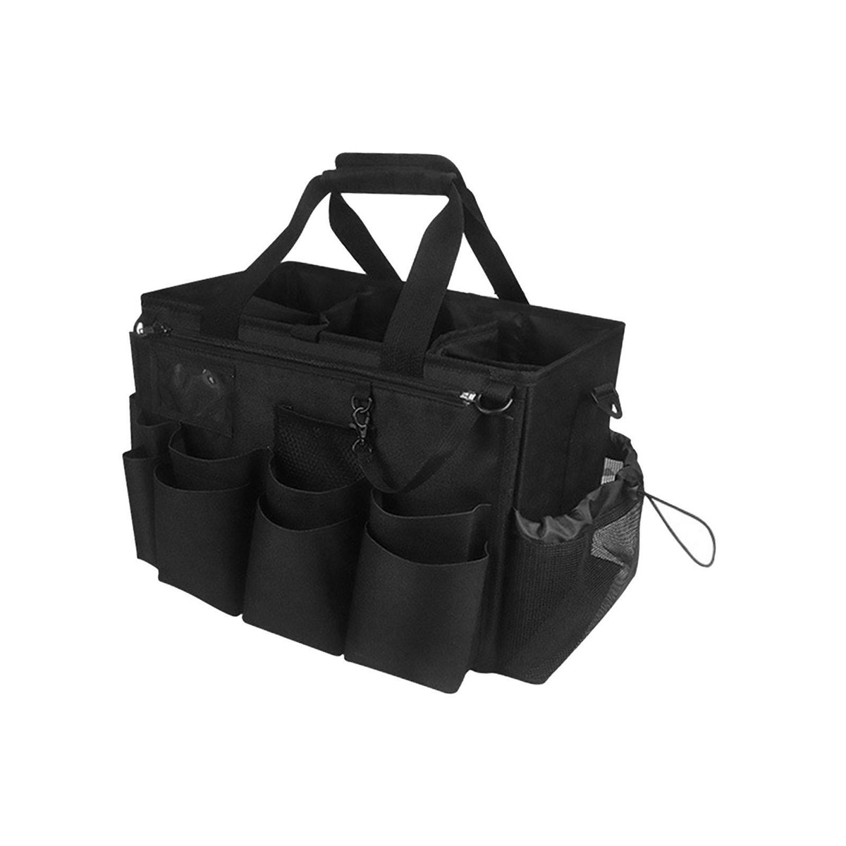 LoDrid Reinigungs-Tragetasche Mit Trennwänden – Grau, 39x18x30 Cm, Für Reinigungsmittel & Zubehör