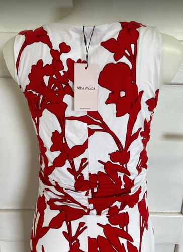 NEU ETUIKLEID BLUMENPRINTS JERSEY 34 ALBA MODA rot weiss 100€ *57306711 - Bild 5 von 7