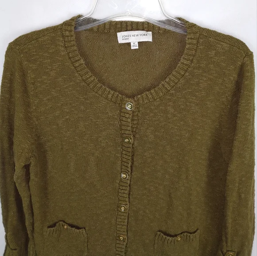 Jones New York Knit Cardigan Size XL | Casual Fall Winter Spring Minimalist - Picture 4 of 6