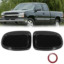 Gloss Black Side Mirror Cap Covers Overlay For 2000-2006 GMC Yukon Tahoe
