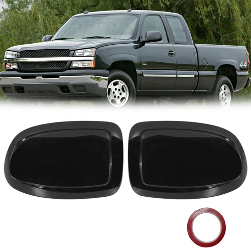 Gloss Black Side Mirror Cap Covers Overlay For 2000-2006 GMC Yukon Tahoe