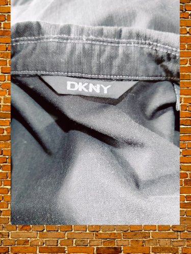 MENS DKNY LARGE BLACK COTTON BUTTON UP LIGHTWEIGHT SHIRT JACKET COAT SHACKET - Picture 6 of 7