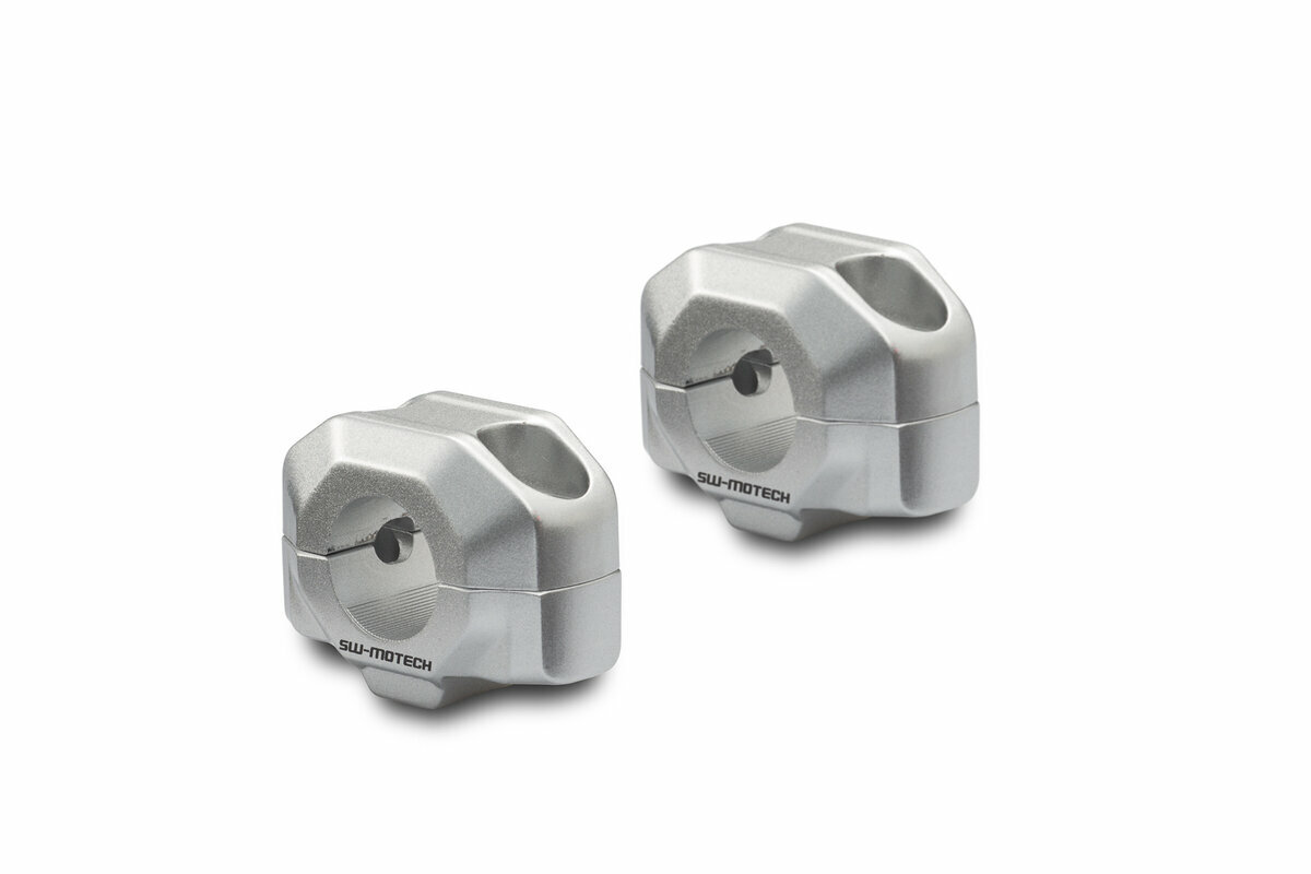 Rehausseur de guidon 22mm argenté en aluminium pour soulager le dos