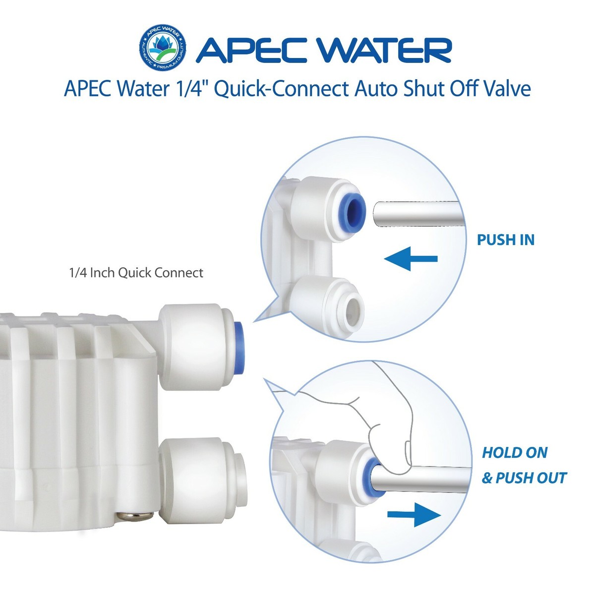 iSpring ACV1K Check Valve for Reverse Osmosis RO Systems 1/4 Quick Connect