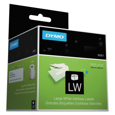DYMO LabelWriter Address Labels 1 2/5 x 3 1/2 White 260 Labels/Roll 2 Rolls/Pack
