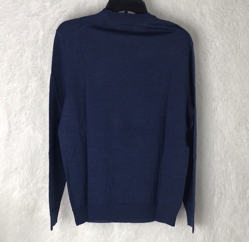 Club Room Men Crewneck Merino Wool Blend Pullover Sweater, Blue Sweater Small - Picture 3 of 5