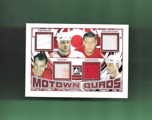 MOTOWN QUAD TRIKOT - DETROIT! 2012-13 ITG GORDIE HOWE/YZERMAN/DELVECCHIO/LIDSTROM