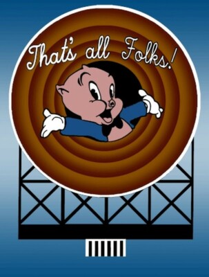 Miller Engineering ~ HO/N Scale ~ Looney Tunes That's all Folks Billboard 445002