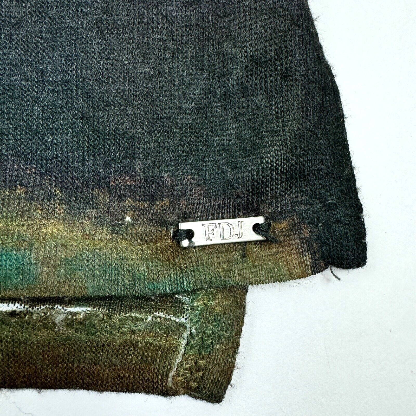 FDJ Womens Top Small Twilight in Venice 3/4 Sleeve Lightweight Art to Wear Shirt