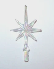 SNOWFLAKE STAR Iridescent Aurora CLEAR SMALL Ceramic Christmas Tree TINY TOPPER