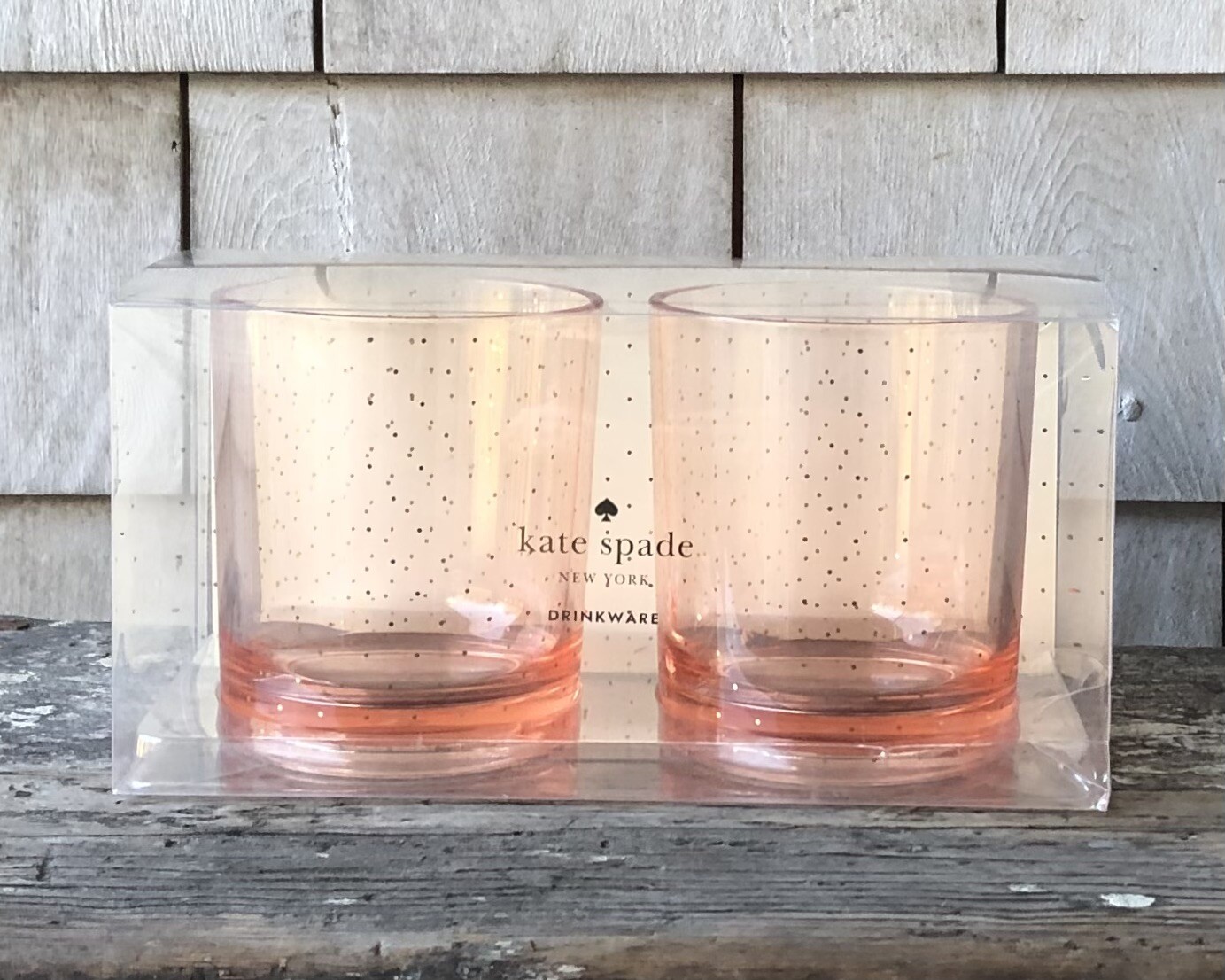 kate spade New York BLUSHING DRINKWARE Acrylic Old Fashioned Glasses S