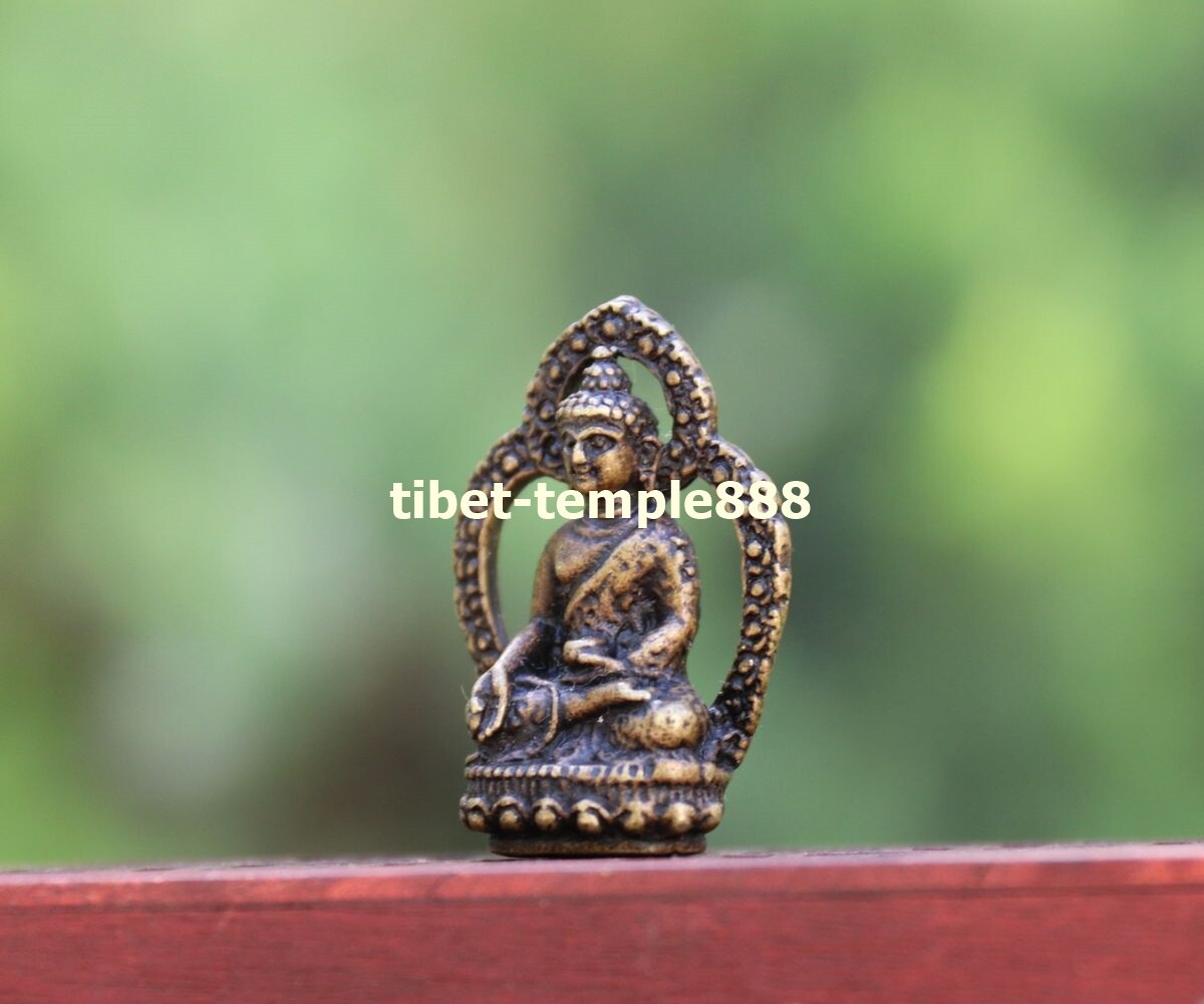 4 CM Tibet Pure Bronze Amitabha Sakyamuni Shakyamuni Tathagata Buddha