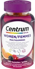 Centrum Women MultiGummies,Cherry, Berry, and Orange Flavours, 130 Gummies
