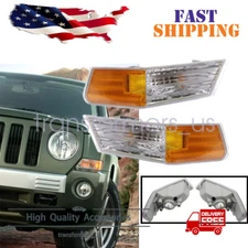 parking light turn signal directional lamp front pair set fit 07-17 jeep patriot