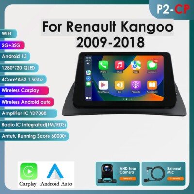 9''Android 13 Autoradio Carplay GPS SAT Navi DAB BT For Renault kangoo 2009-2018