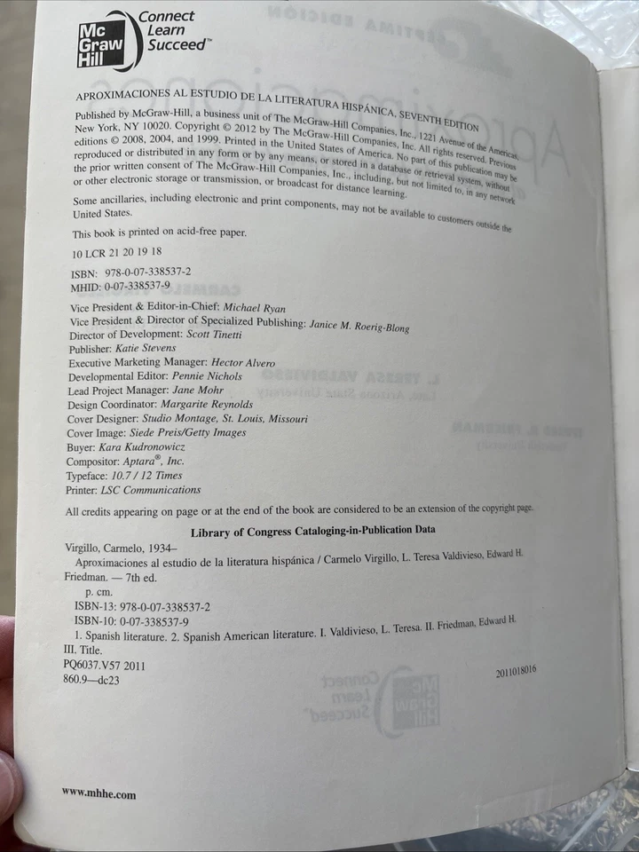 Textbook with activities COMPLETELY IN SPANISH. Red rose on cover. 7th edition. - Image 2 of 4