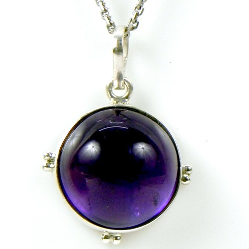 Ancien pendentif symboles tibétains fait main en argent gravé avec