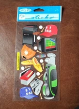 RETIRED STICKO THEMED SCRAPBOOK STICKERS DAD FATHER'S DAY *