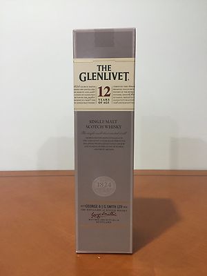 Empty Clean Decorative Glenlivet 12 Years of Age Single Malt Scotch Whisky Box