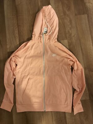Full-Zip Lightweight Hoodie, Kapuzenpullover, Nike, Orange Weiss, Größe S