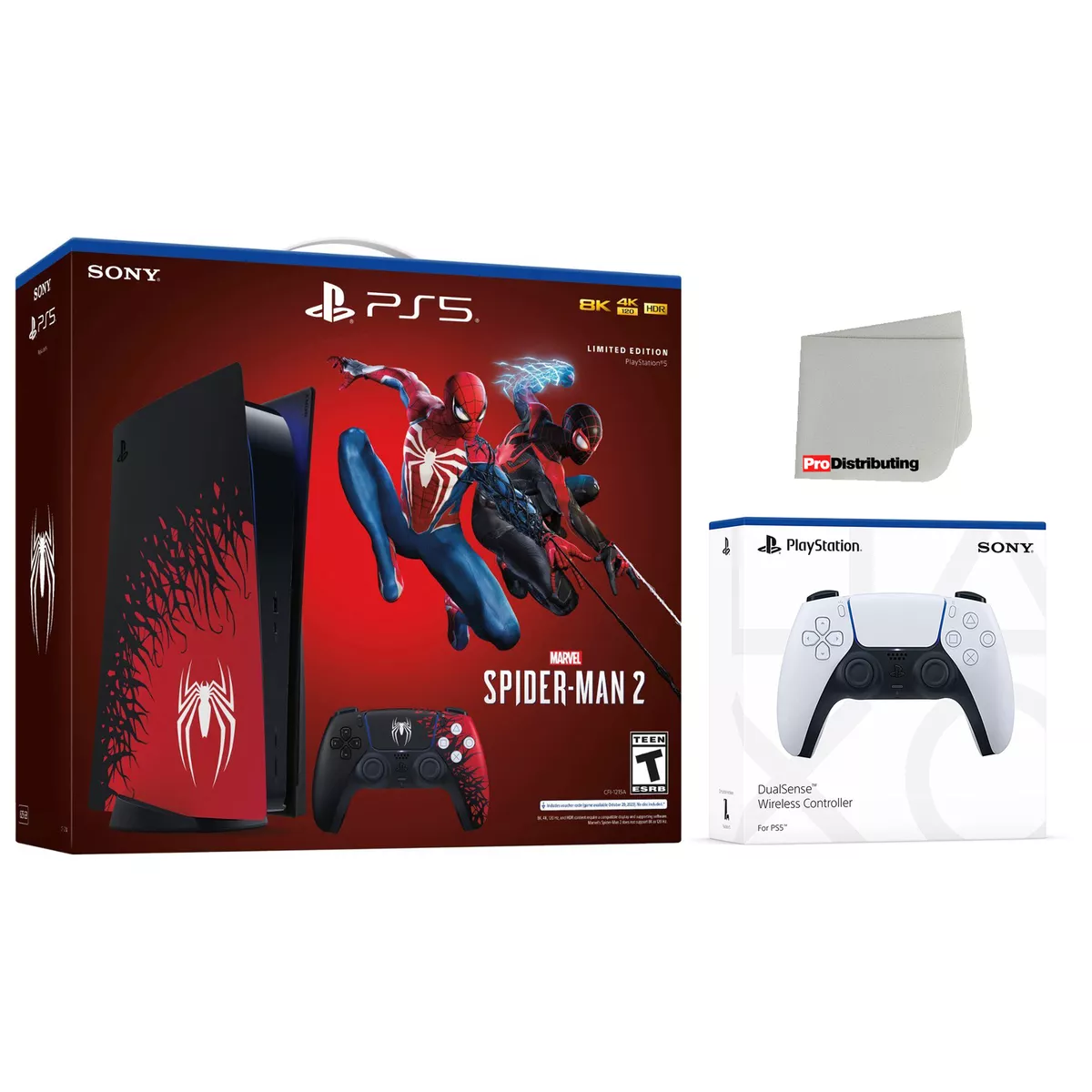 PS5 Spider-Man 2 Slim Console with Extra White Controller