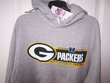Green Bay Packers Gray Hooded Sweatshirt Hoody  Mens Large  New w/ Tags