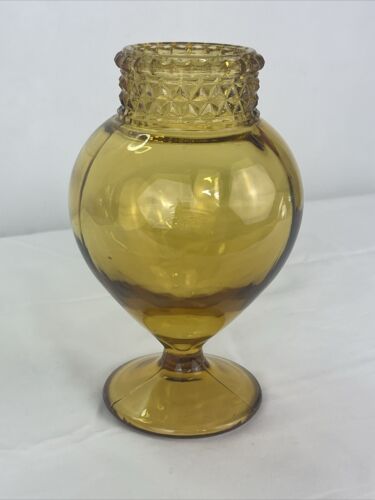 Amber Yellow Glass Globe Jar L E Smith Apothecary Drug Candy Store Display - Picture 4 of 7