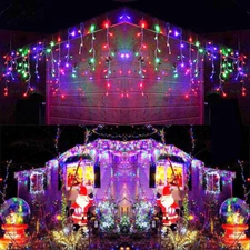 13FT Curtain Icicle Lights Wedding Party LED Fairy Christmas Indoor Outdoor