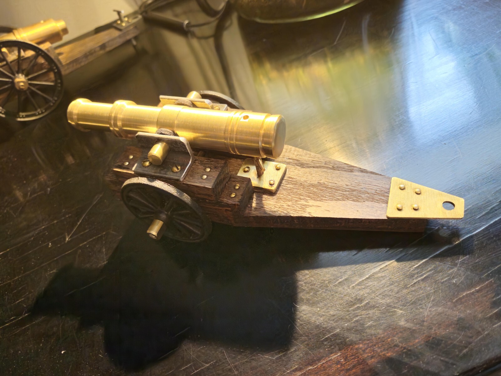 Black Powder Signal Cannon Brass Bronze Cannon USA 10.5 inches long