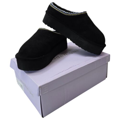 Madden Girl Platform Slippers Elyse Womens Size 9.5 Black Slip On Shoes