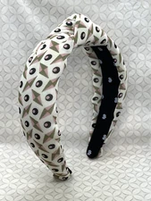 Lele Sadoughi Retro Atomic Print Knotted Heaband Chiffon Olive Pink