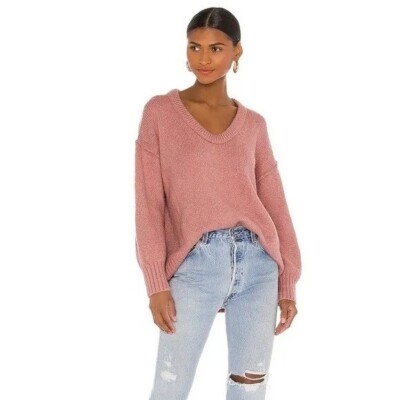 NWT Free People Brookside Tunic Oversized Sweater Alpine Rose | Size Large