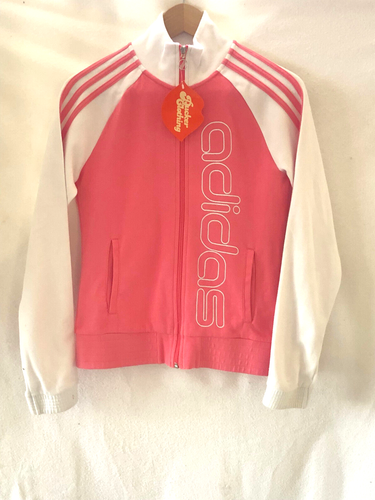Adidas Damen Sweatshirt Größe 10 Small Reißverschluss Cardigan Fleece Baumwolle Pullover