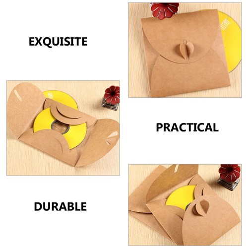 50 Pcs Retro -Umschlagstasche Baby CD-Hüllen Aus Papier CD-Umschlag Kraftpapier - Afbeelding 6 van 10
