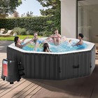 Docred 6 Person Inflatable Hot Tub Spa 75"x75"x25" with 130 Bubble Jet for Patio