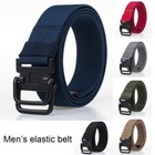 Comfortable Men's Elastic Webbing Belt with Double D Ring Buckle for Daily Use