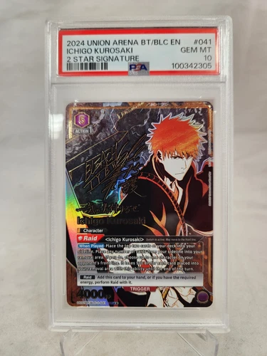 UNION ARENA BLEACH Ichigo Kurosaki SR 2 Star Signature UE01BT/BLC-1-041 PSA 10