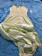 Beautiful Green Swiss Dot Full Length Maxi Dress Jessica Simpson S