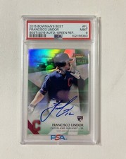 Francisco Lindor #01/99 PSA 9 Green Refractor RC Auto 2015 Bowmans Best Rookie 